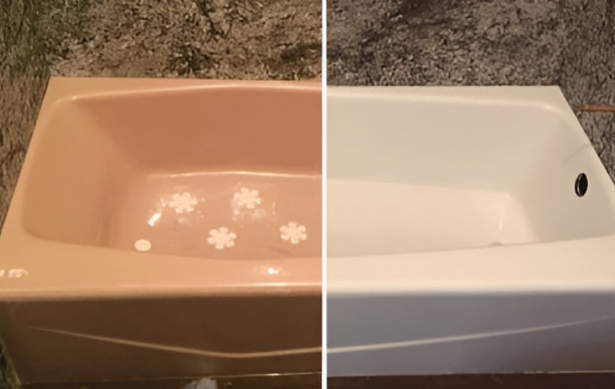 Before And After Bathtub Refinish With New Color